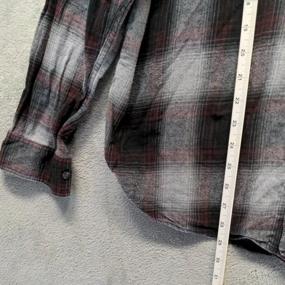 🍑Men Flannel Shirt Fall Winter Button-Down Flap Pocket Casual Plaid LARGE - Picture 8 of 13